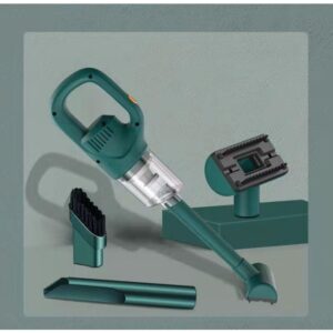 Aspirator Portabil fara Fir,  Incarcare USB, Pentru Casa si Masina, Autonomie 45 min, Verde
