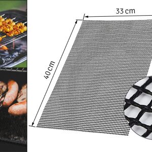 Covoras antiaderent din teflon pentru gatitul pe gratar, reutilizabil, lavabil, 40 x 33 cm